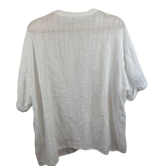 Sundance White Cotton Guaze Viscose Beachy Top Size Large - Picture 2 of 8